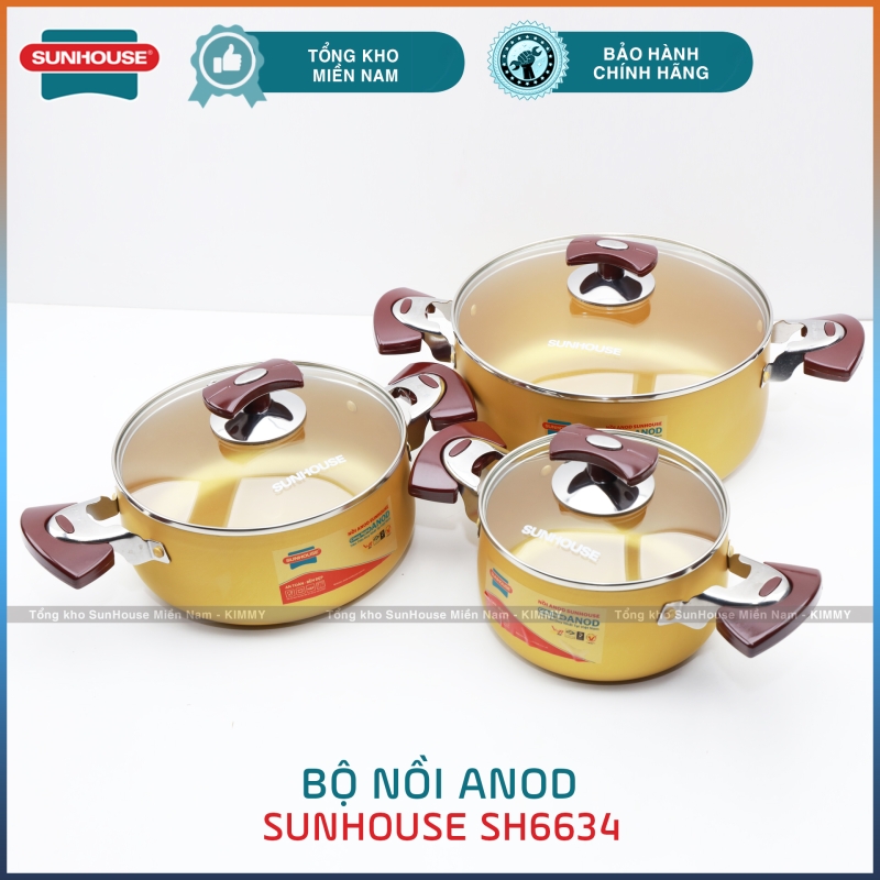 Bộ 3 nồi Anod Sunhouse SH6634